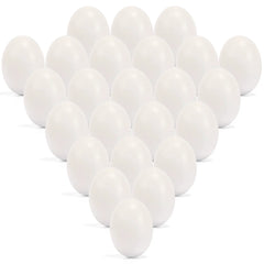 24 Unpainted White Wooden Easter Eggs for DIY Decor & Easter Hunt