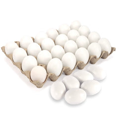 24 Unpainted White Wooden Easter Eggs for DIY Decor & Easter Hunt