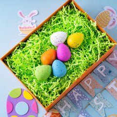 24oz (680g) Easter Pure Light Green Recyclable Paper Grass for Egg Hunt