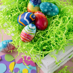 24oz (680g) Easter Pure Light Green Recyclable Paper Grass for Egg Hunt