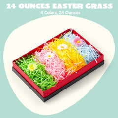24oz (680g) Multicolor Rainbow Easter Grass, Recyclable Pastel Paper Shred
