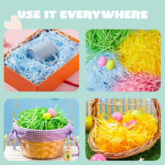 24oz (680g) Multicolor Rainbow Easter Grass, Recyclable Pastel Paper Shred
