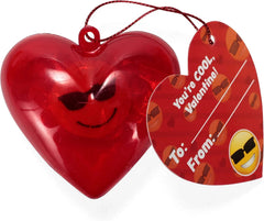 28-Piece Iconic Expression Eraser-Filled Hearts Set with Valentine's Day Cards for Kids - Classroom Exchange Gifts