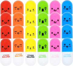 28-Piece Pill-Shaped Pen Set with Valentine's Day Cards for Kids' Classroom Exchange Gifts