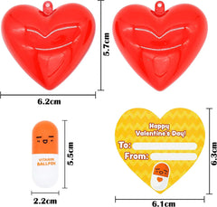 28-Piece Pill-Shaped Pen Set with Valentine's Day Cards for Kids' Classroom Exchange Gifts