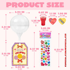 28-Pack Giant Valentine Lollipop Stationery Set with Cards, Pencils, Erasers, Stampers, Sharpener, and Stickers