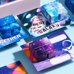 28 Valentine's Day Gift Cards with Infinity Magic Cube Fidget Toys