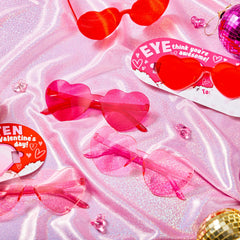28 Packs Valentine's Day Heart Sunglasses with Cards, Classroom Exchange Gifts for Kids