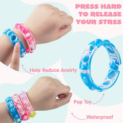 28-Piece Valentine's Day Heart Bracelet and Card Set for Kids' Classroom Exchange Gifts