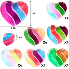 28-Piece Heart Multicolor Slime Set with Stickers