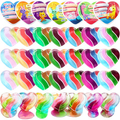 28-Piece Heart Multicolor Slime Set with Stickers