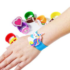 28Pcs Kids Valentine's Cards with Charm Slap Bracelet - Classroom Exchange Gifts