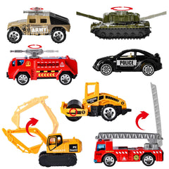 28-Pack Kids Valentine's Cards with Die-Cast City Vehicle Toys - Classroom Exchange Gifts