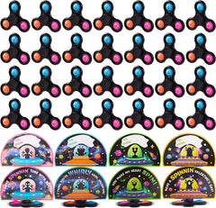 28-Pack Valentine's Day Cards for Kids with Spinning Tops - Classroom Exchange Gifts