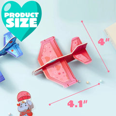 28-Pack Kids Valentine's Day Cards with Foam Airplanes - Classroom Exchange Gifts