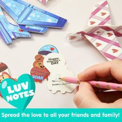 28-Pack Kids Valentine's Day Cards with Foam Airplanes - Classroom Exchange Gifts