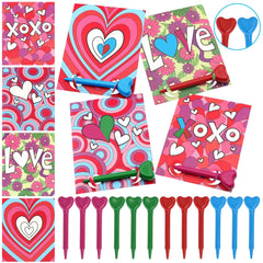 28Pcs Kids Valentine's Cards with Heart-Shaped Crayons - Classroom Exchange Gifts