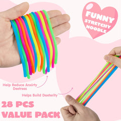 28Pcs Kids Valentine's Cards with Stretchy String - Classroom Exchange Gifts