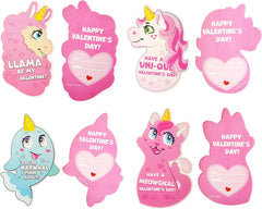 28Pcs Kids Valentine's Day Cards with Unicorn Mailbox - Classroom Exchange Gifts