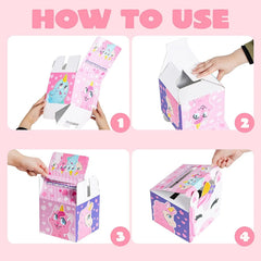 28Pcs Kids Valentine's Day Cards with Unicorn Mailbox - Classroom Exchange Gifts