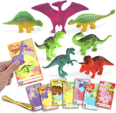 28Pcs Kids Valentine's Day Cards with Dinosaur Figure Toys - Classroom Exchange Gifts