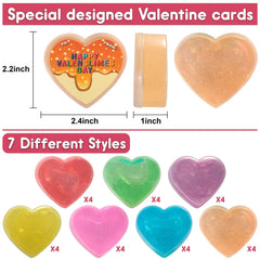 28-Piece Multicolor Glow-in-the-Dark Slime Heart Cases & Stickers