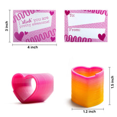 28-Pack Rainbow Spring Toys with Valentine's Day Cards for Kids Classroom Exchange Gifts