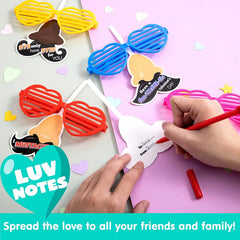 28Pcs Shutter Shade Accessories with Valentine's Day Cards for Kids - Classroom Exchange Gifts