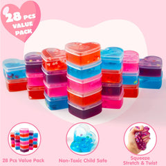28 Hearts Toys with Valentine's Day Cards for Kids Classroom Exchange Gifts