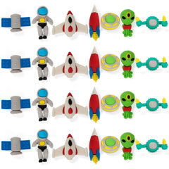28-Piece Space Eraser Set with Valentine's Day Cards for Kids Classroom Exchange Gifts