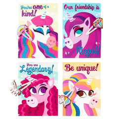28 Unicorn Hairpins with Valentine's Day Cards for Kids - Classroom Exchange Gifts