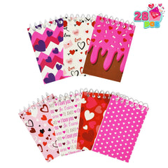 28-Piece Valentine's Day Stationery Set with Treat Bags for Kids Classroom Exchange Gifts