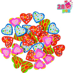 28-Piece Valentine's Day Stationery Set with Treat Bags for Kids Classroom Exchange Gifts