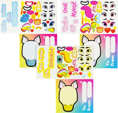 28 Valentine's Unicorn Cards with Make-a-Face Stickers
