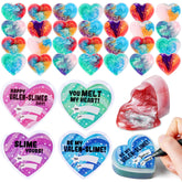 30 Cosmic Realm Slime Hearts with Kids Valentine's Cards for Classroom Exchange