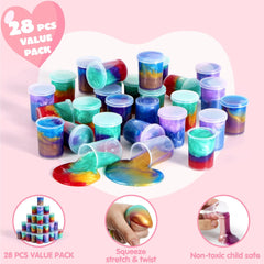 28 Cosmic Realm Valentine Slime Boxes with Kids' Valentine Cards