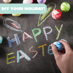 28 Easter Sidewalk Chalk Eggs in Marble Colors for Kids Party Favors