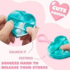 28 Heart-Shaped Pop Fidget Toys with Valentine's Day Cards for Kids Classroom Exchange Gifts
