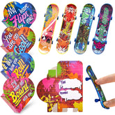 28 Mini Skateboards in Boxes with Kids Valentine's Cards for Classroom Exchange