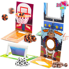 28 Sports Game Erasers with Valentine's Cards for Classroom Exchange