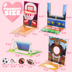 28 Sports Game Erasers with Valentine's Cards for Classroom Exchange