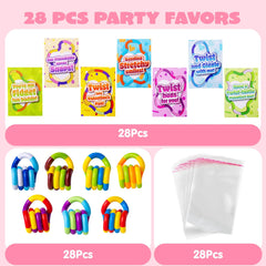 28 Pcs Valentine's Day Twist & Spin Fidget Chains with Cards