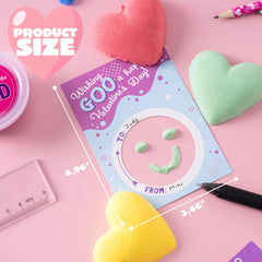 28 Valentine's Day Sand Slime with Cards for Kids - Classroom Exchange Gifts