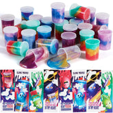 28-Pack Kids Valentine's Cards with Cosmic Realm Slime - Classroom Exchange Gifts