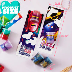 28-Pack Kids Valentine's Cards with Cosmic Realm Slime - Classroom Exchange Gifts