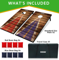 2-Pack 4x2 ft Classic Cornhole Set with 8 Bean Bags, Travel Case & Rules