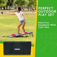 2-Pack 4x2 ft Classic Cornhole Set with 8 Bean Bags, Travel Case & Rules