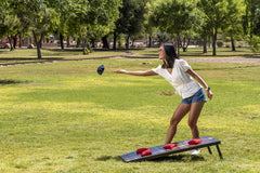 2-Pack 4x2 ft Classic Cornhole Set with 8 Bean Bags, Travel Case & Rules