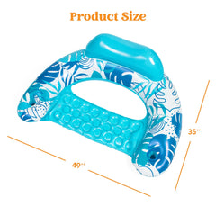 2 Pack Inflatable Pool Chairs with Cup Holders - Blow Up Floating Pool Floats