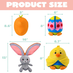2-Pack Plush Hiding Bunny and Chick